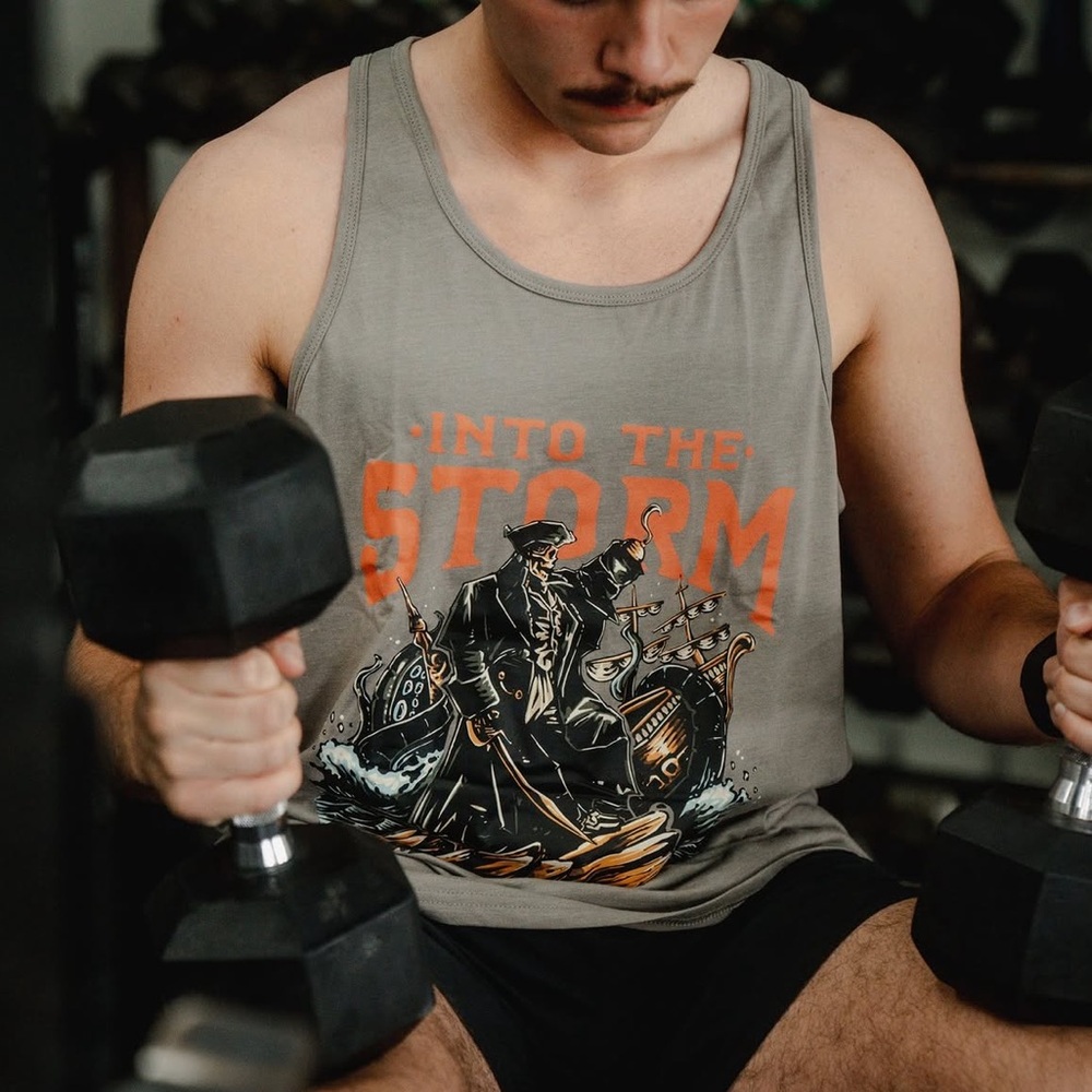 The Lift Box Into the Storm T-Shirt Men’s Medium, light grey - Picture 5 of 5